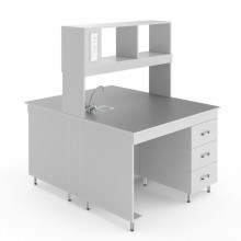 Химический островной стол со столешницей из химстойкого пластика НВ-1200 ОСПХ